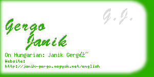 gergo janik business card